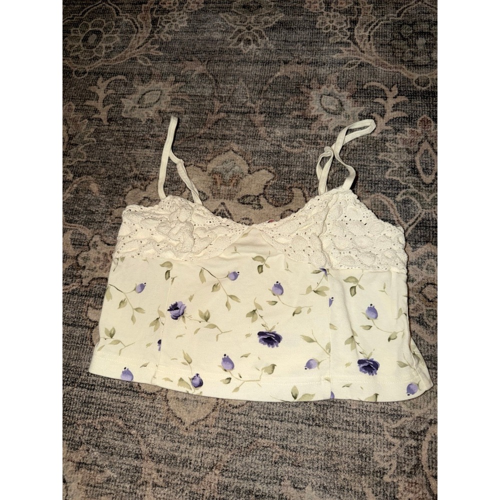 Vintage Victoria's Secret 2002 Floral Crochet Crop Tank Top